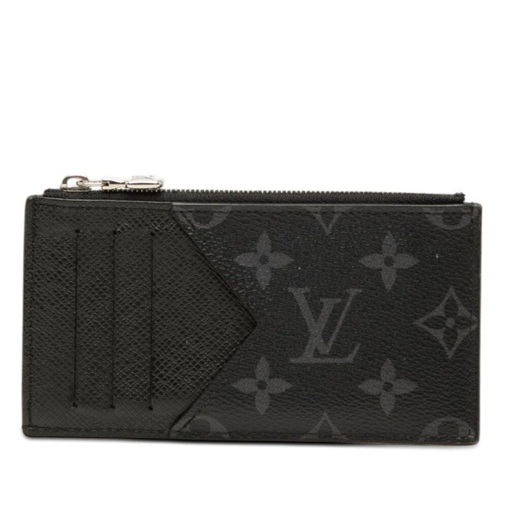 Louis Vuitton Monogram Eclipse Coin Card Holder Coin Case Card Case Black